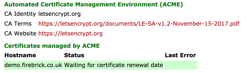 FB UI Certificate Status